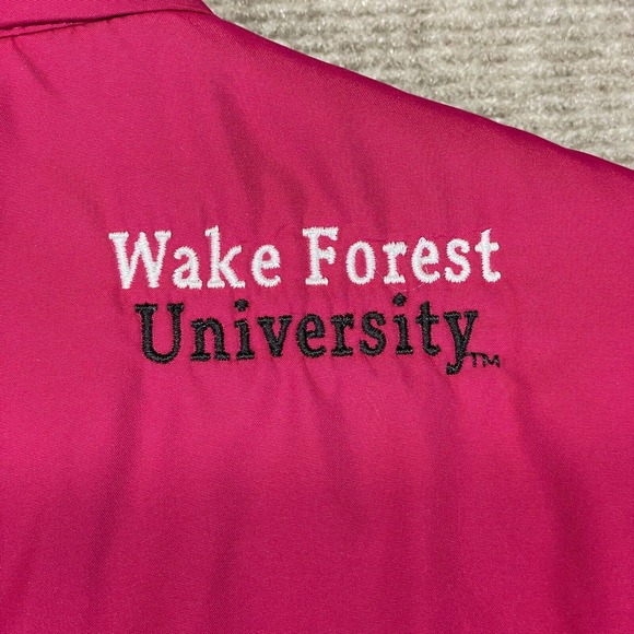 Wake Forest Deacs Fleece Sweater Jacket Women's 2XL Pink Champion Full Zip Mock - Picture 15 of 15